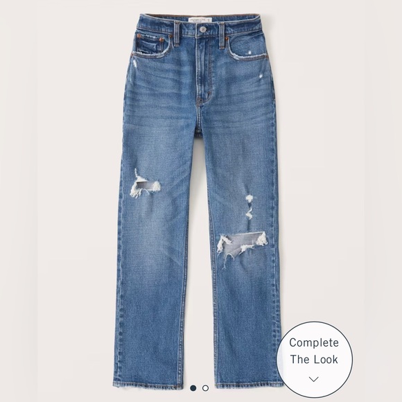 Abercrombie & Fitch Ultra High-Rise Ankle Straight Jean - Picture 10 of 12